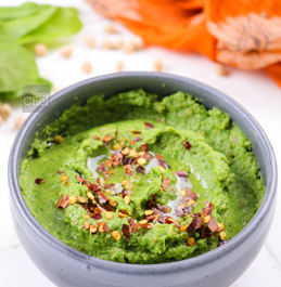 Pistachio and Spinach Hummus Recipe